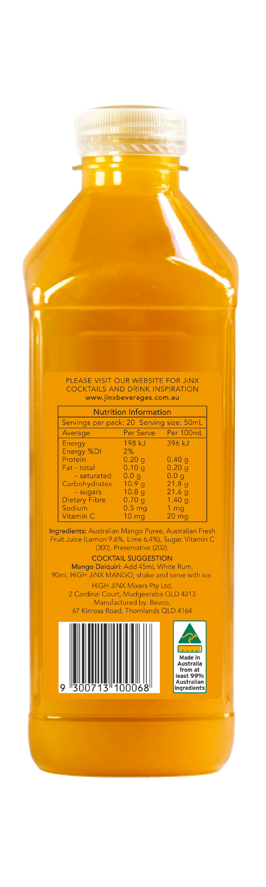 Real Fruit MANGO Cocktail Mix 1 Ltr