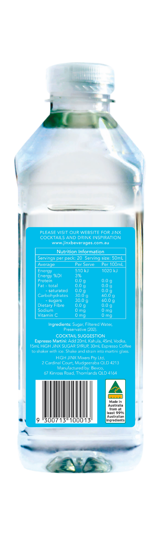 Sugar Syrup Cocktail/Drink Mixer 1 Ltr