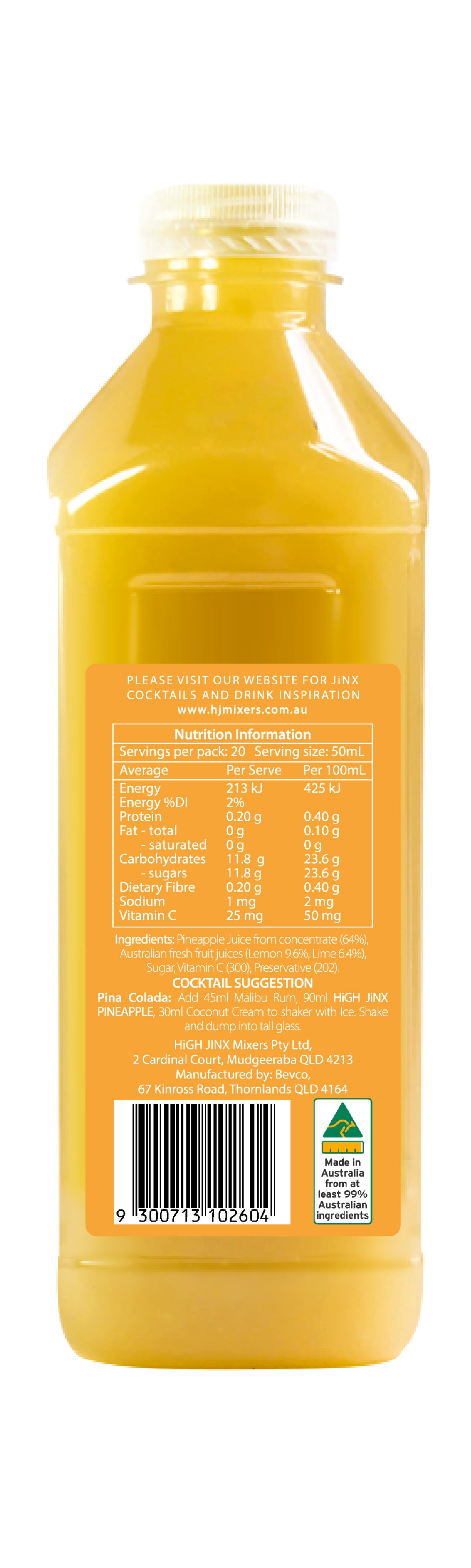 Real Fruit PINEAPPLE Cocktail Mix 1 Ltr